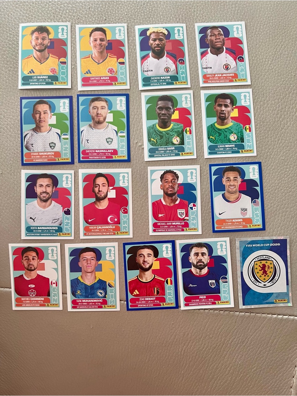 Panini FIFA World Cup Sticker Lot - International Players